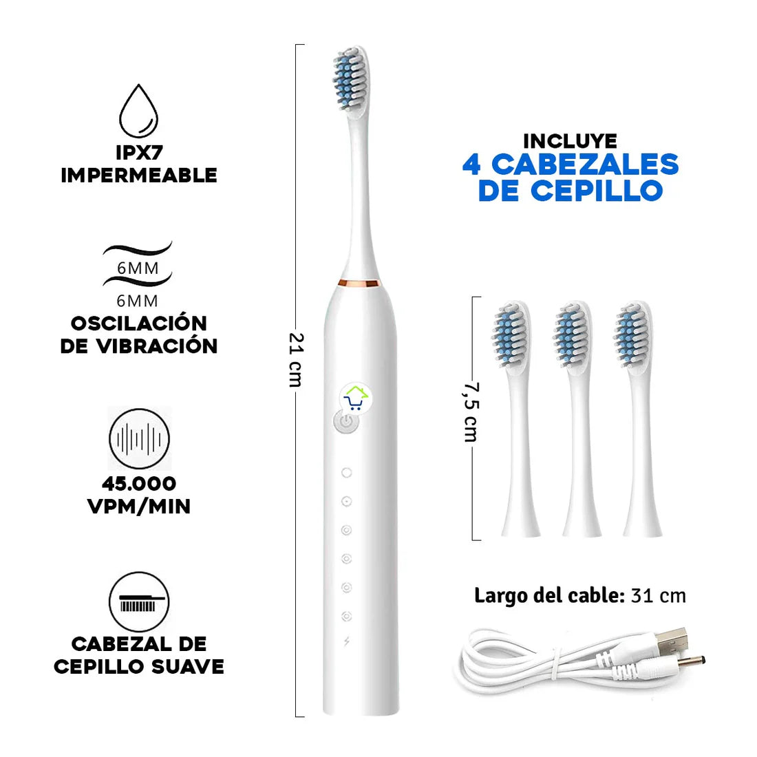 ESPUMA BLANQUEADORA | DESCUBRE TU SONRISA + Cepillo Eléctrico 6 en 1 de REGALO!!