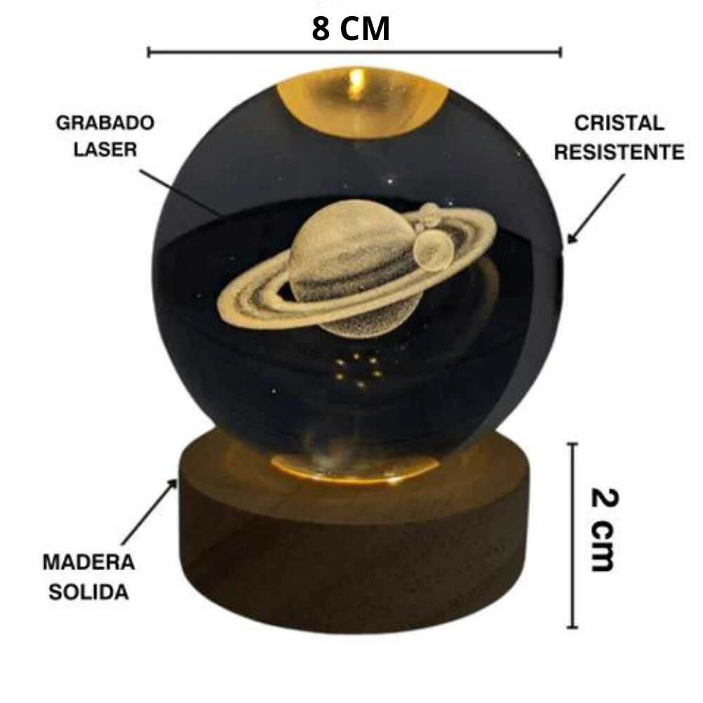 Lampara 3D Flotante 8cm + Base luz led + 30 D. garantia